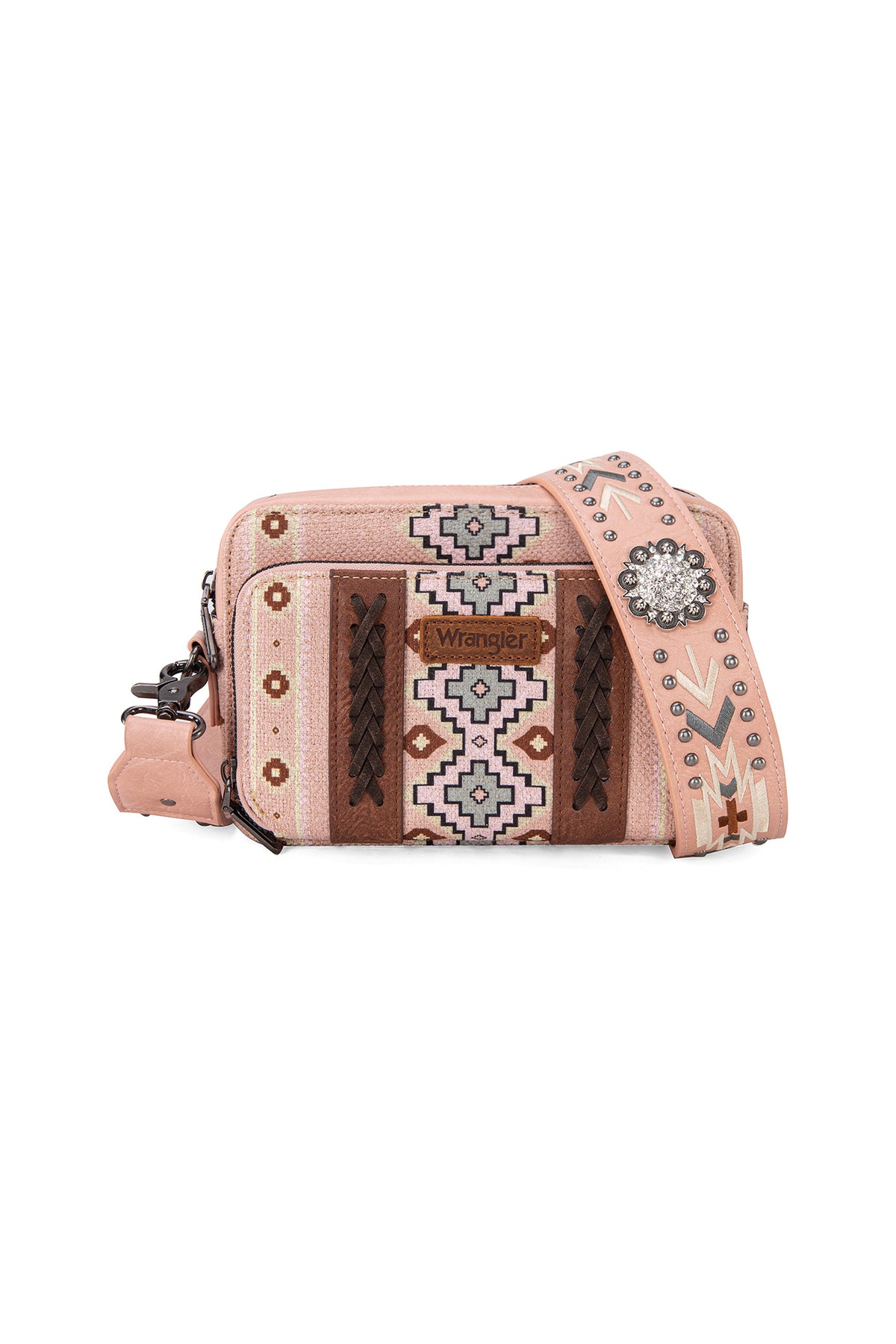 Wrangler Southwestern Crossbody Wallet Bag - Pink