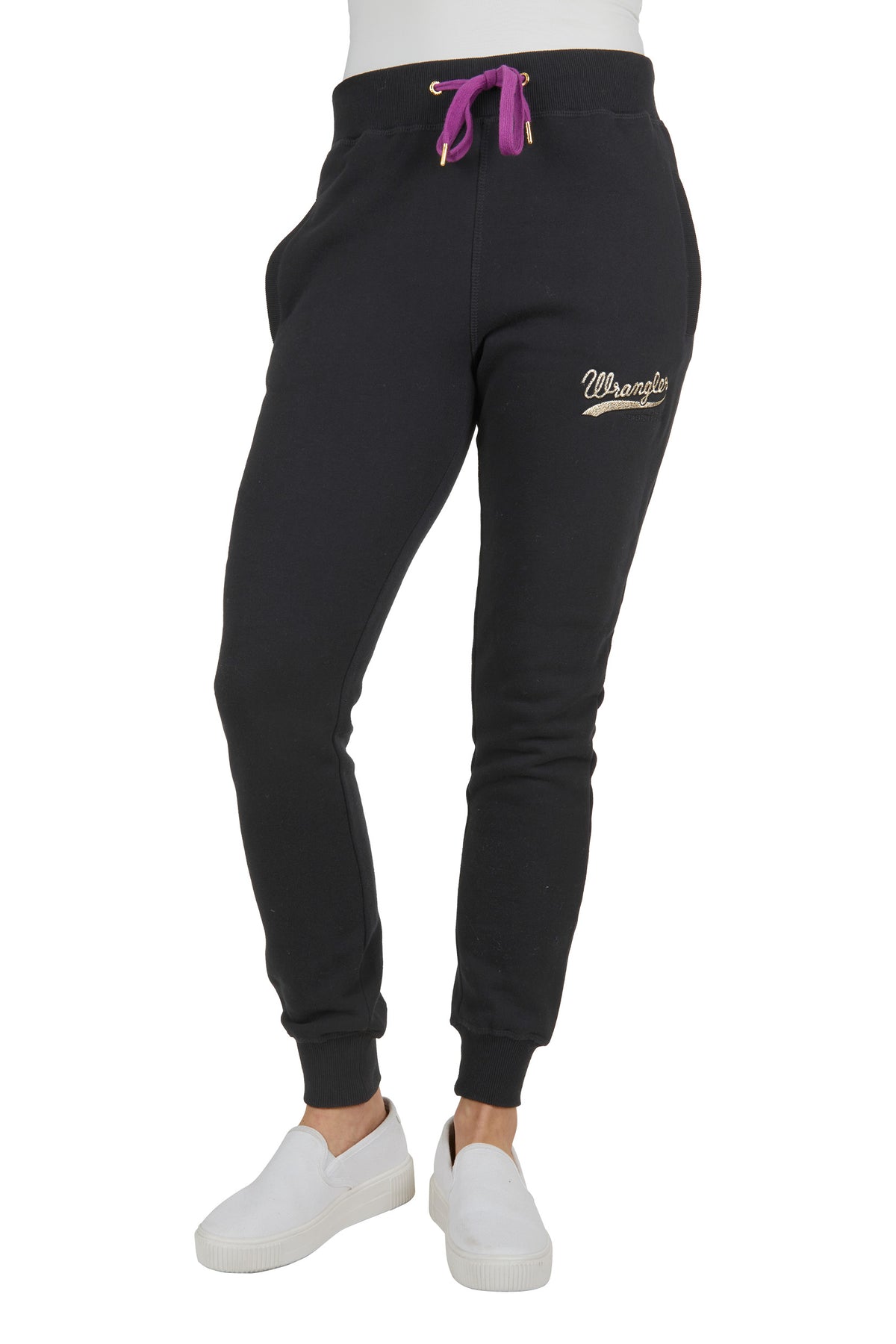 Wrangler Womens Stella Slim Trackpant - Black