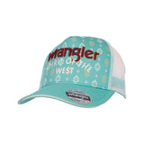 Wrangler Stevie High Profile Ponytail Trucker Cap - Aqua