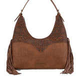 Wrangler Tooled Fringe Shoulder Bag - Tan