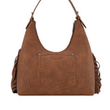 Wrangler Tooled Fringe Shoulder Bag - Tan