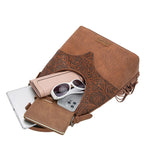 Wrangler Tooled Fringe Shoulder Bag - Tan