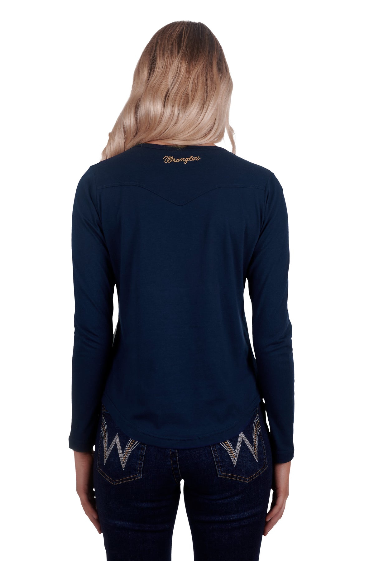 Wrangler Womens Tyra Raglan Tee - White/Navy