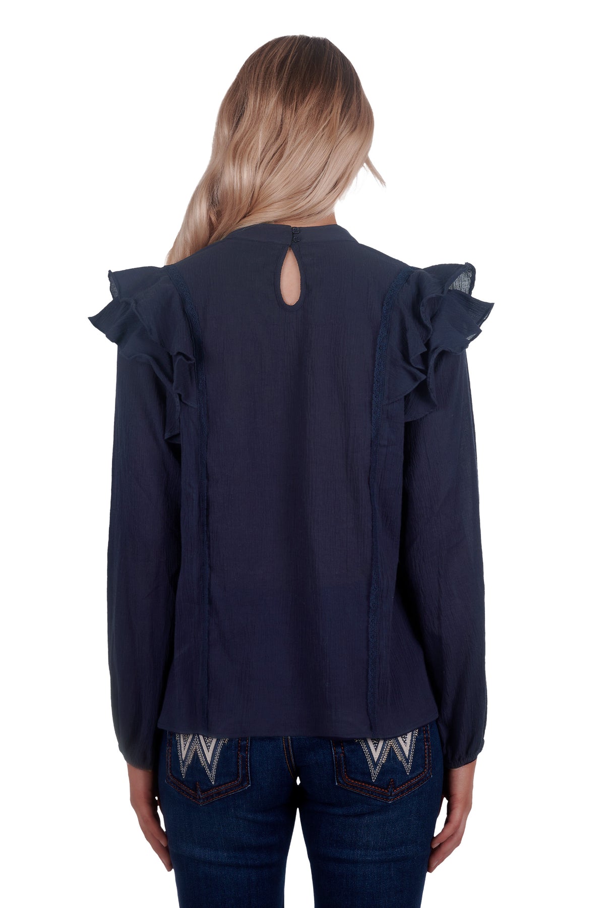 Wrangler Womens Vannessa Blouse - Navy