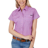Wrangler Womens Carly Short Sleeve Shirt - Pink
