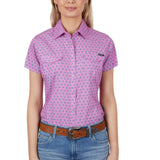 Wrangler Womens Carly Short Sleeve Shirt - Pink