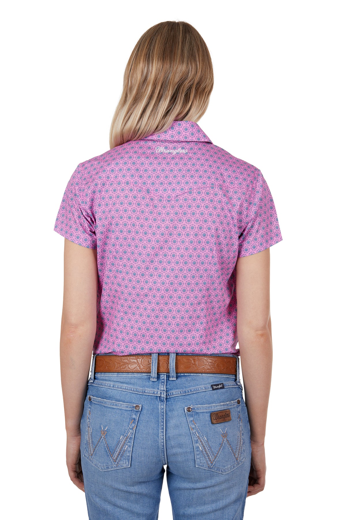 Wrangler Womens Carly Short Sleeve Shirt - Pink