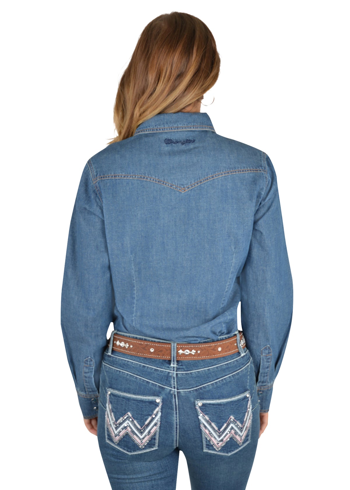 Wrangler Womens Jay Denim Western Shirt - Denim