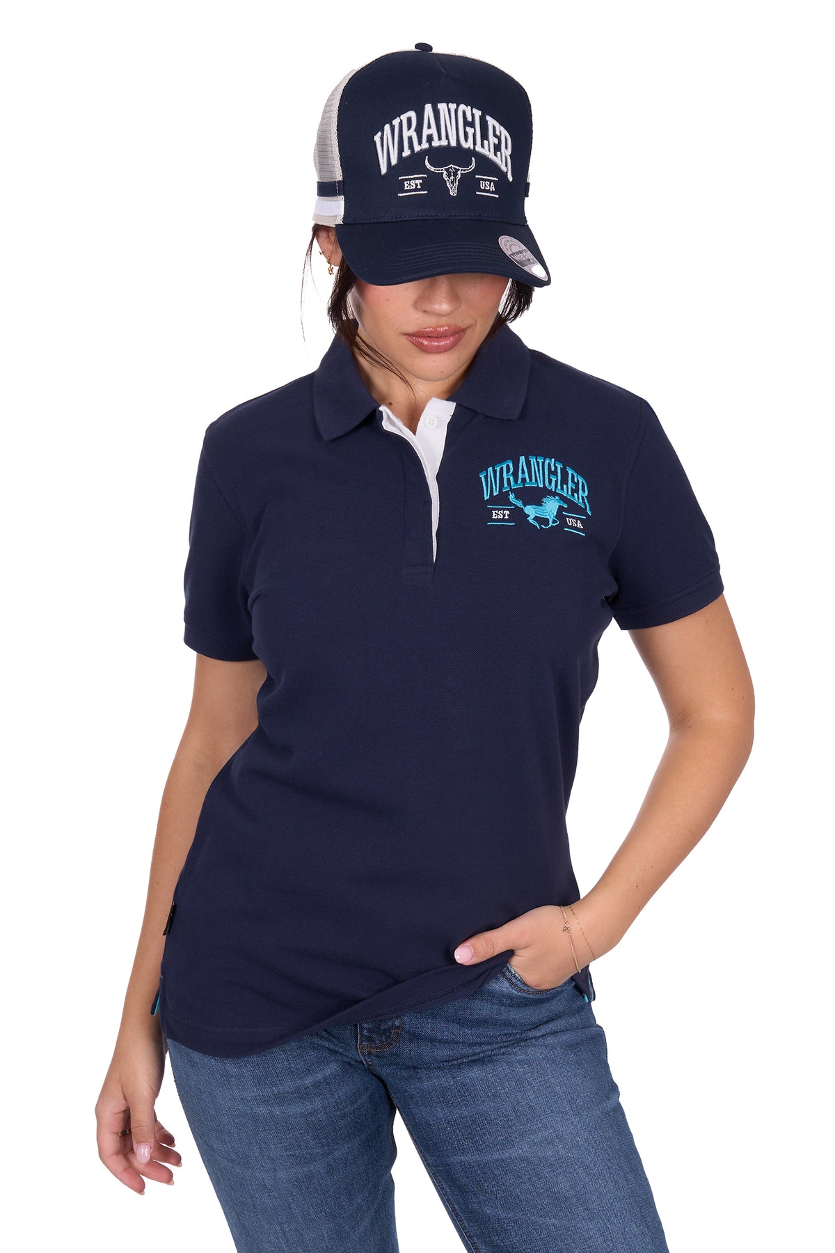 Wrangler Womens Eliza Polo - Navy