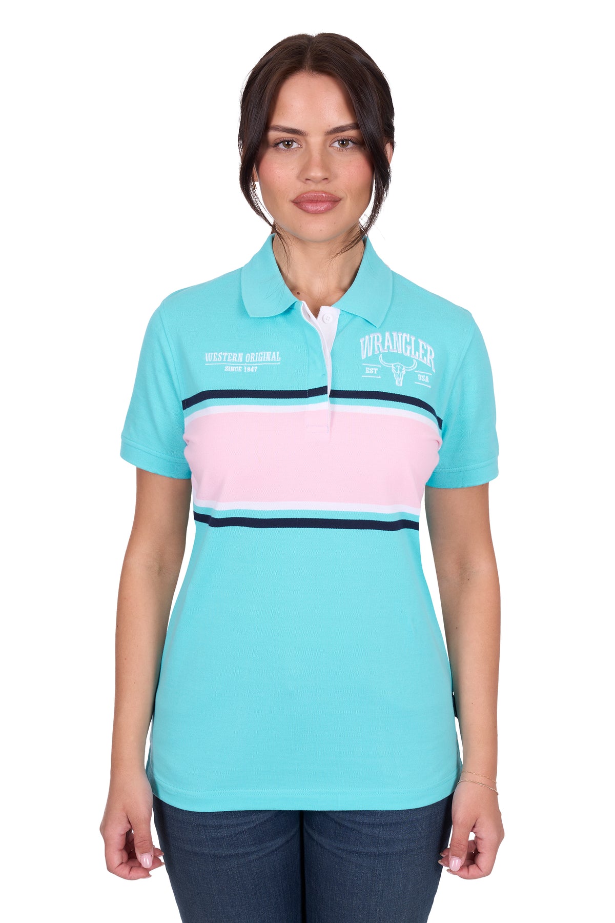 Wrangler Womens Lyndel Polo - Aqua