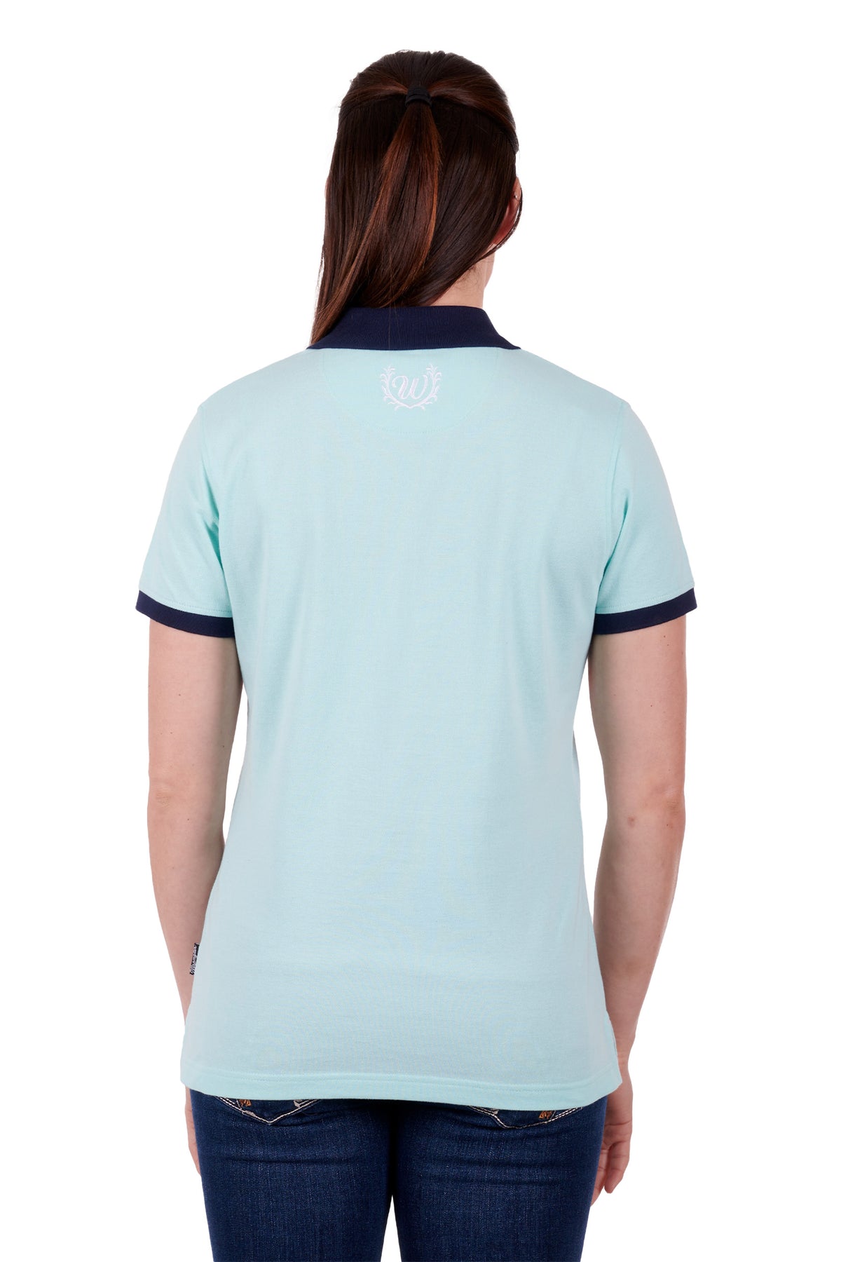 Wrangler Womens Selena Polo - Aqua/Navy