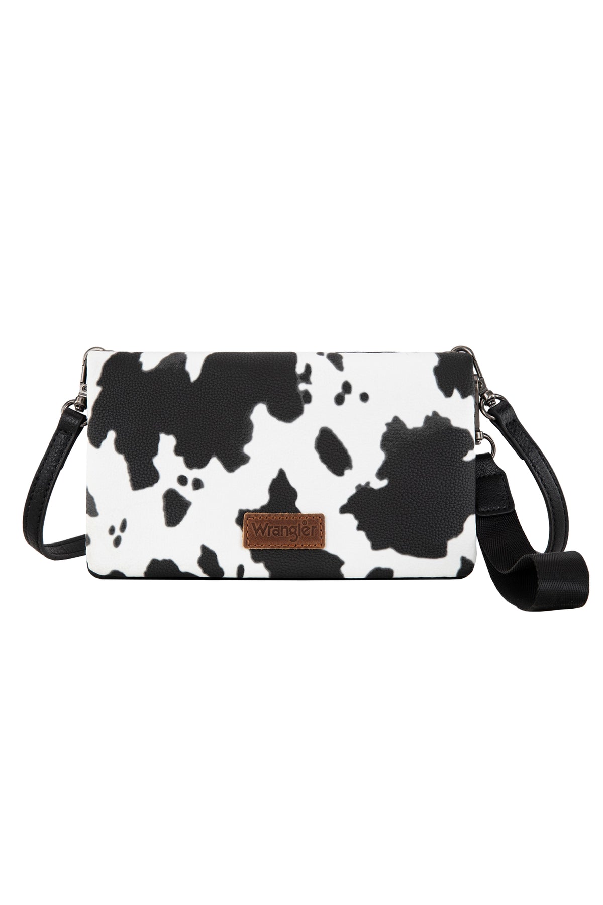 Wrangler Cow Print Wallet Crossbody Bag - Black
