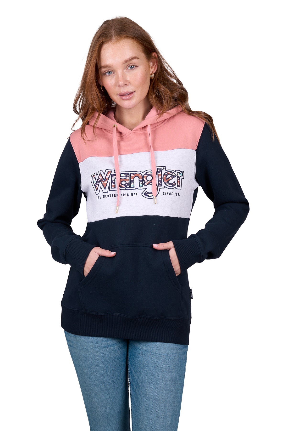 Wrangler Womens Mindy Hoodie - Navy/Pink