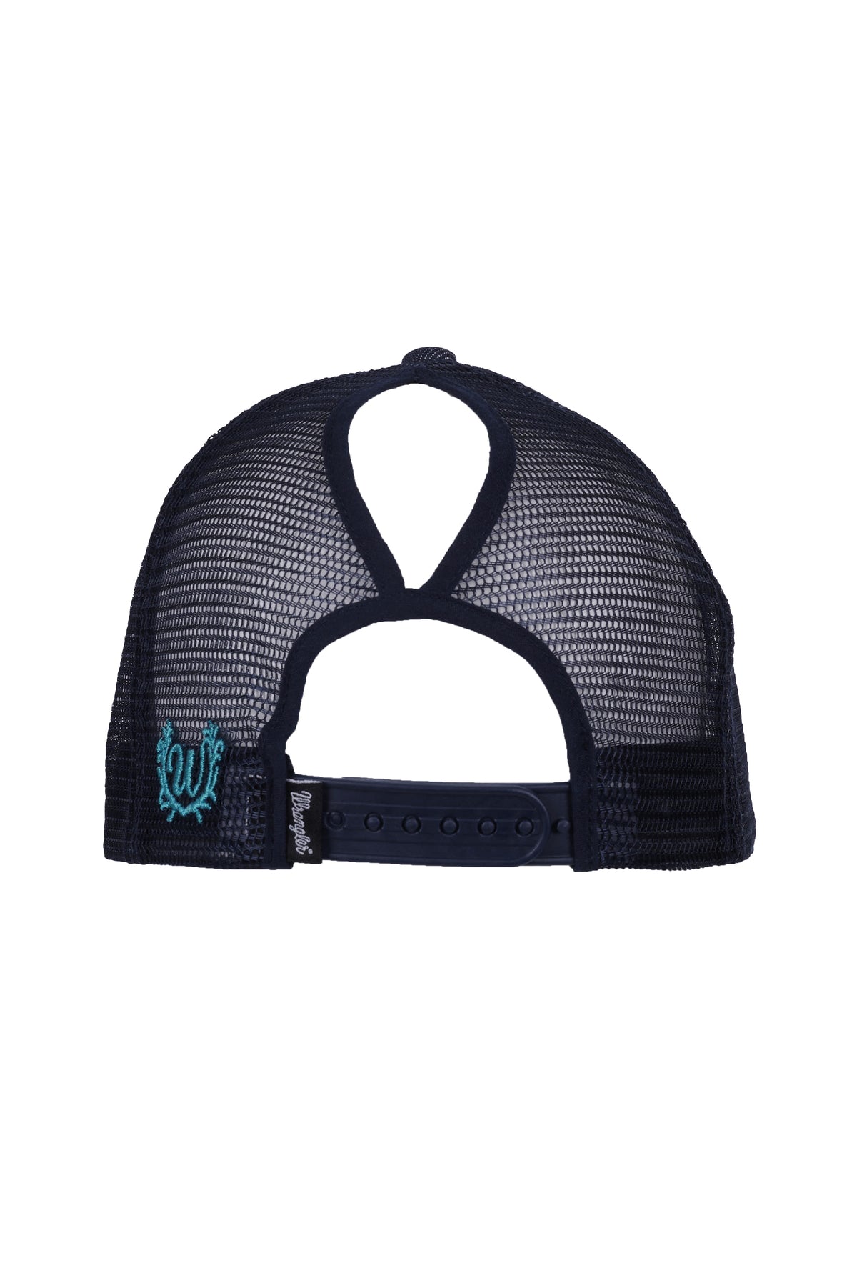 Wranlger Nat High Profile Pony Tail Trucker Cap - Navy