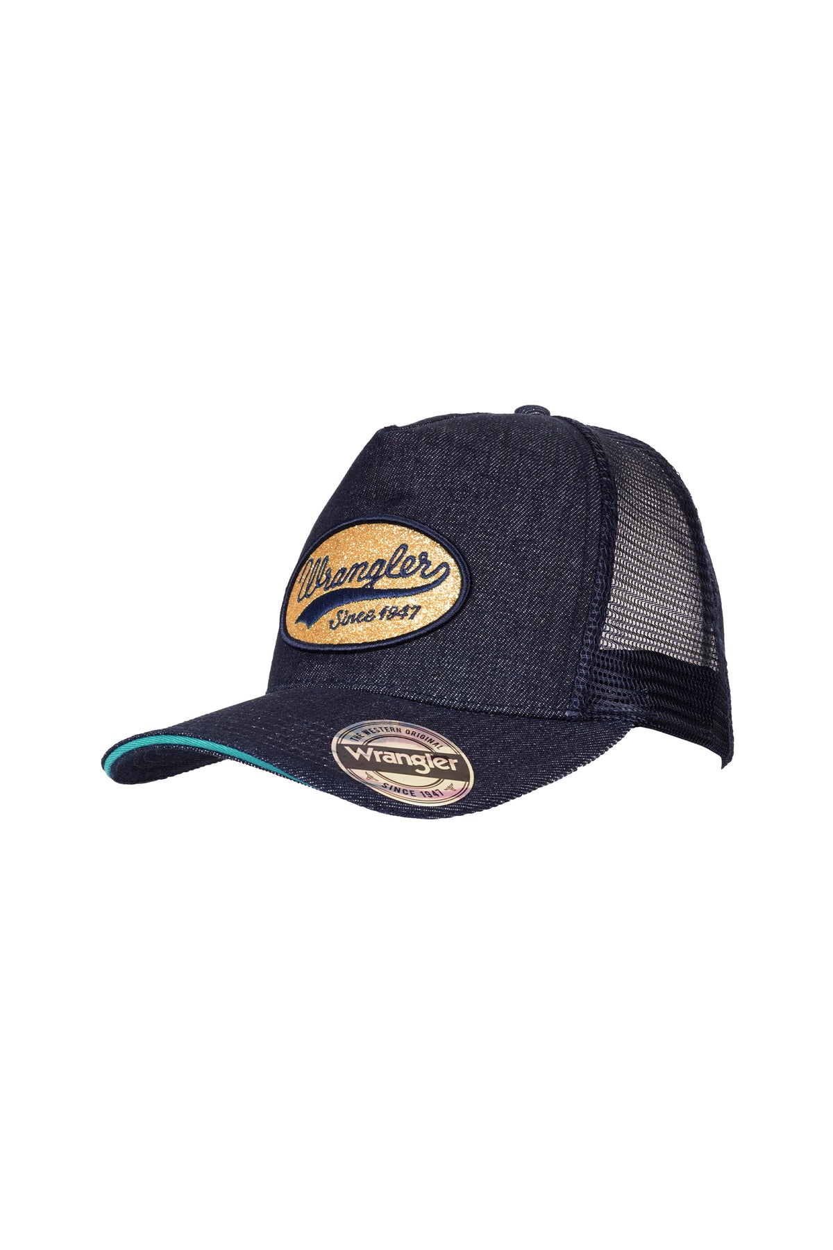 Wranlger Nat High Profile Pony Tail Trucker Cap - Navy