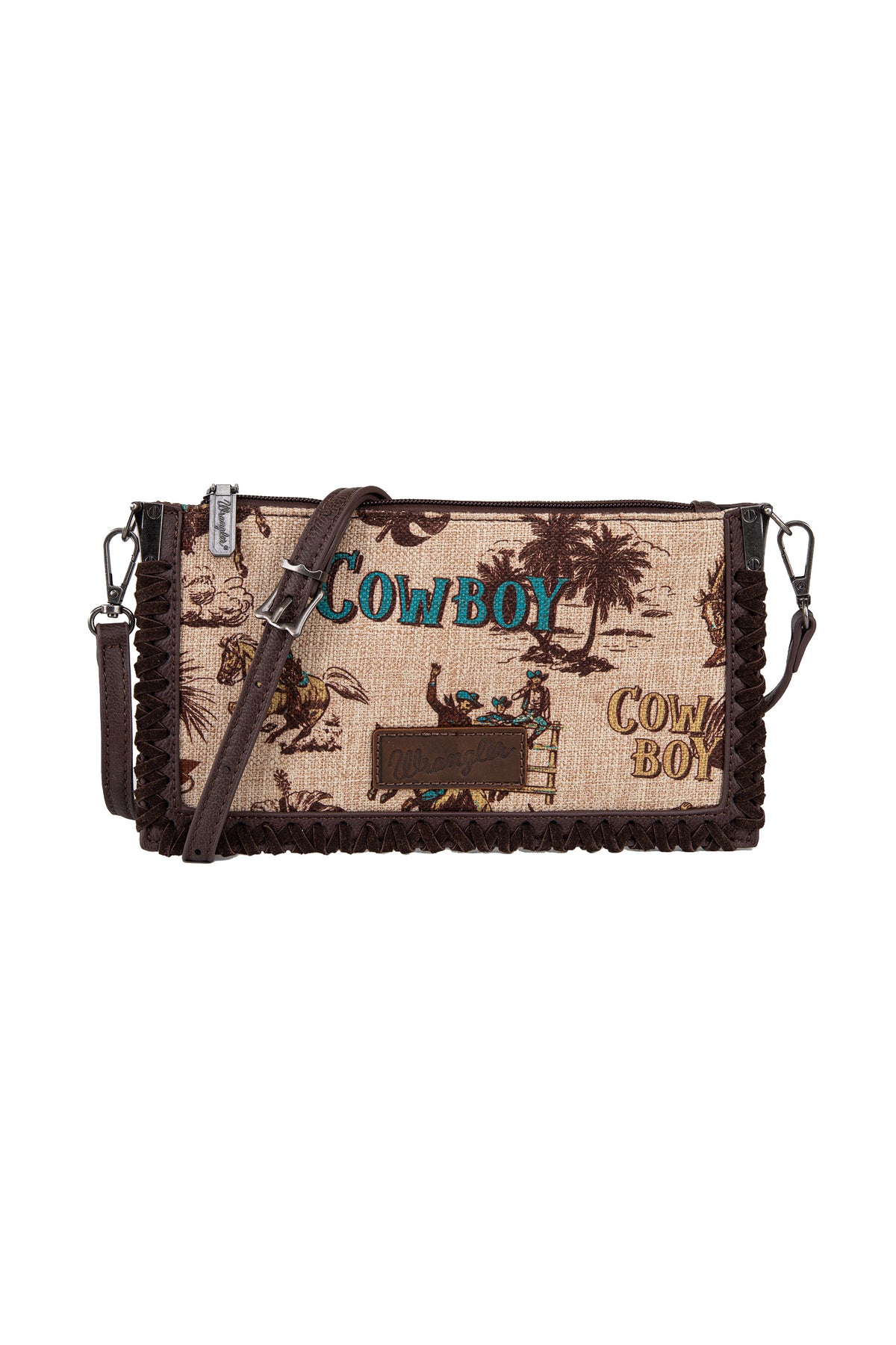 Wrangler Printed Crossbody Clutch Bag - Natural