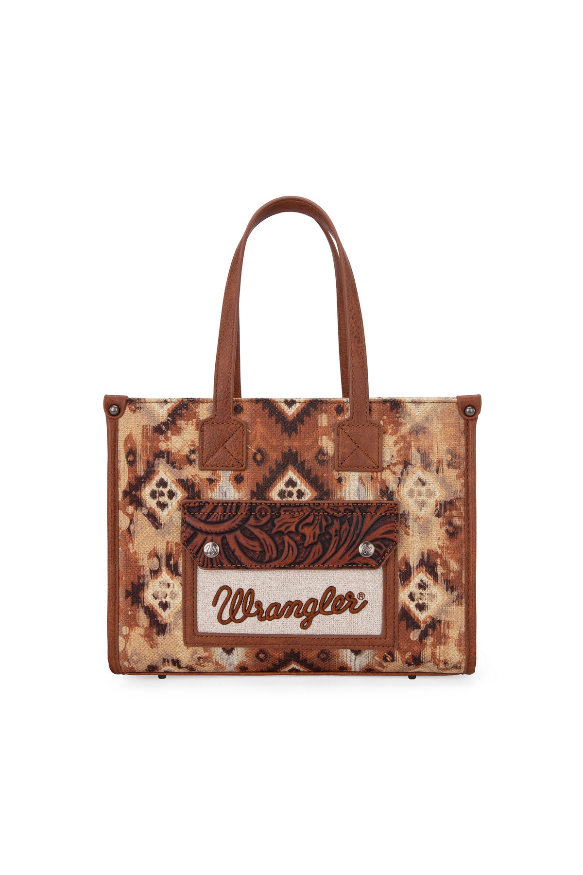 Wrangler Southwestern Aztec Crossbody Tote Bag - Tan