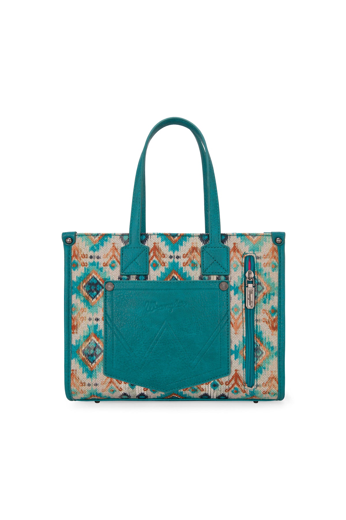 Wrangler Southwestern Aztec Crossbody Tote Bag - Turquoise