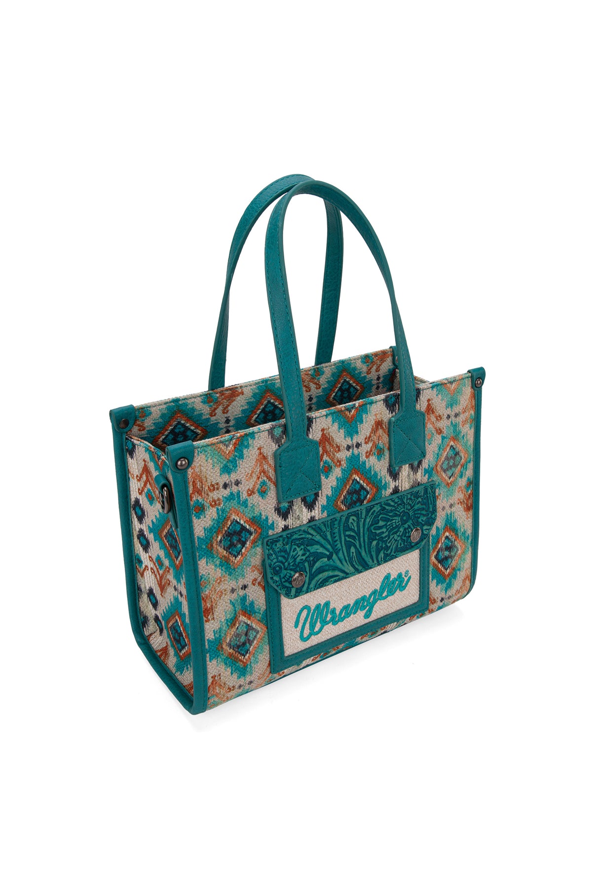 Wrangler Southwestern Aztec Crossbody Tote Bag - Turquoise