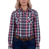 Wrangler Womens Greta Western Shirt - Pink/Navy