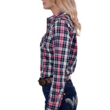Wrangler Womens Greta Western Shirt - Pink/Navy