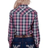 Wrangler Womens Greta Western Shirt - Pink/Navy