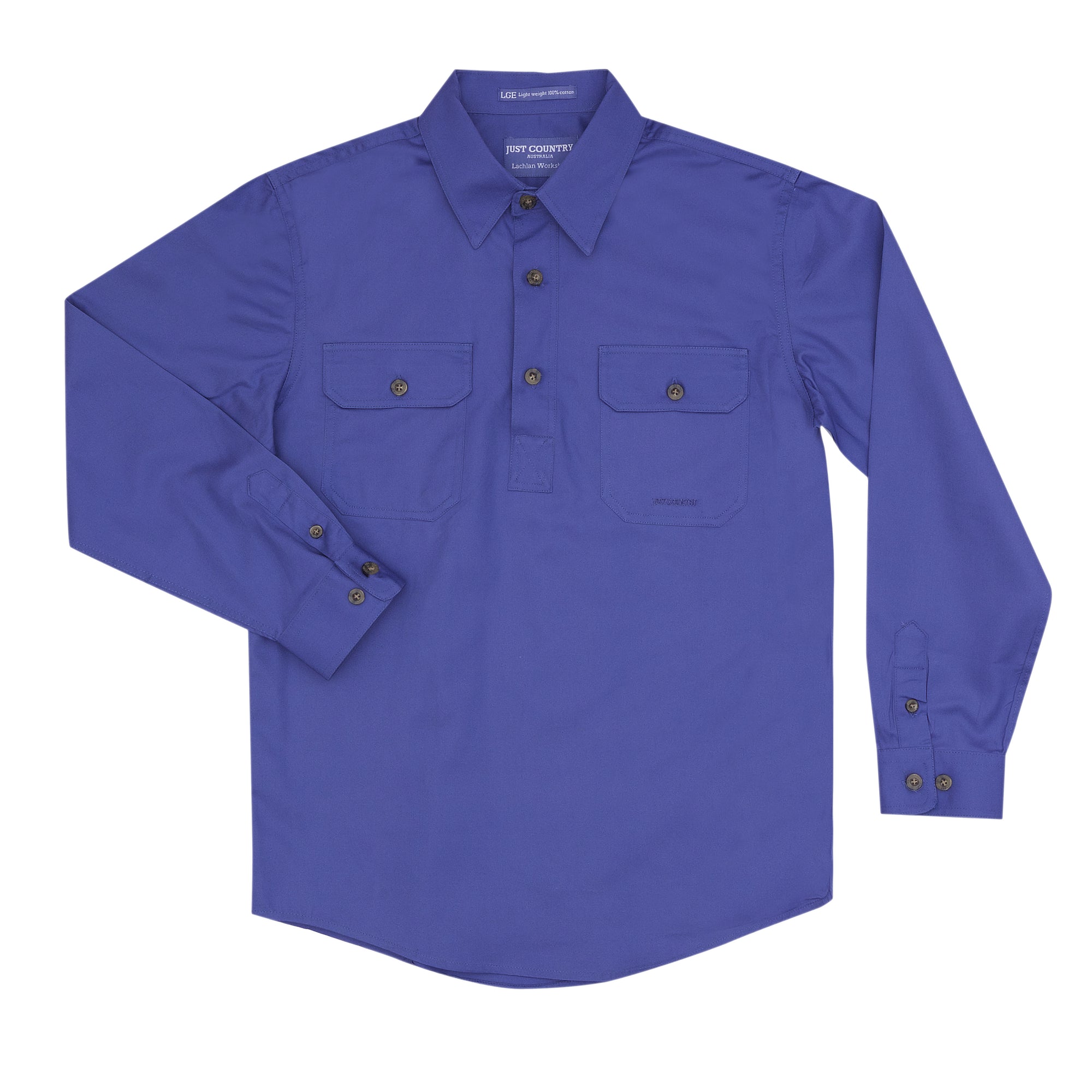 Just Country Workshirt Boys Lachlan Blue