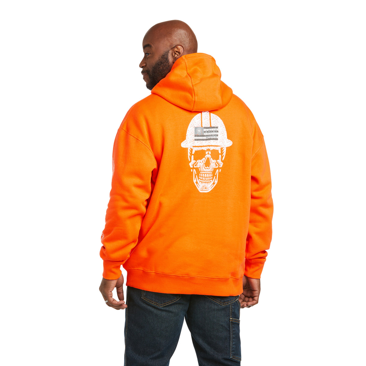 Ariat Mens Rebar Roughneck Pullover Hoodie - Orange/Black