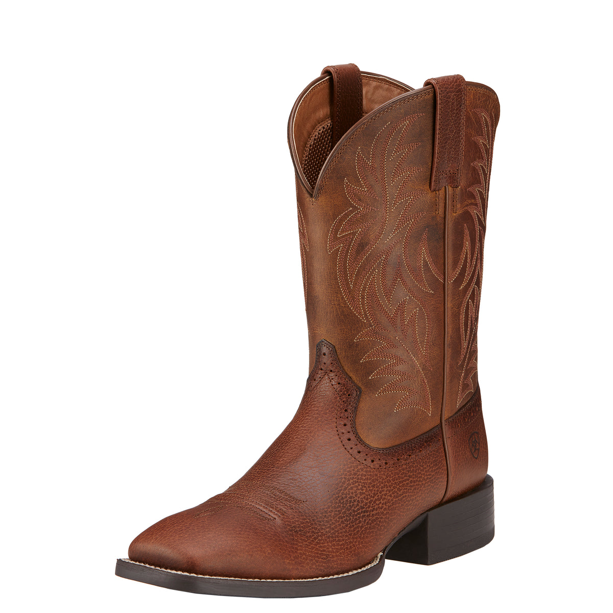 Ariat Mens Sport Western Wide Square Toe - Fiddle Brown/Brown