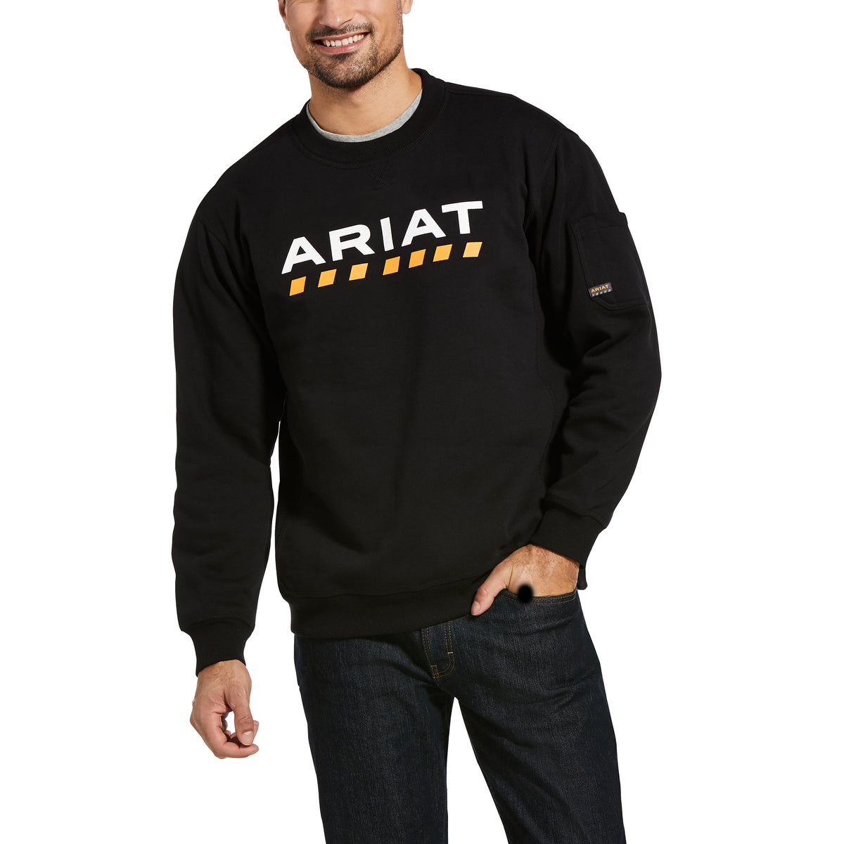 Ariat Mens Rebar Workman Logo Sweatshirt - Black