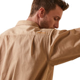 Ariat Mens Rebar Half Button Workshirt - Kahki