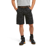 Ariat Mens Rebar Durastretch Made Tough Cargo Short - Black Digi Camo