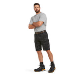 Ariat Mens Rebar Durastretch Made Tough Cargo Short - Black Digi Camo