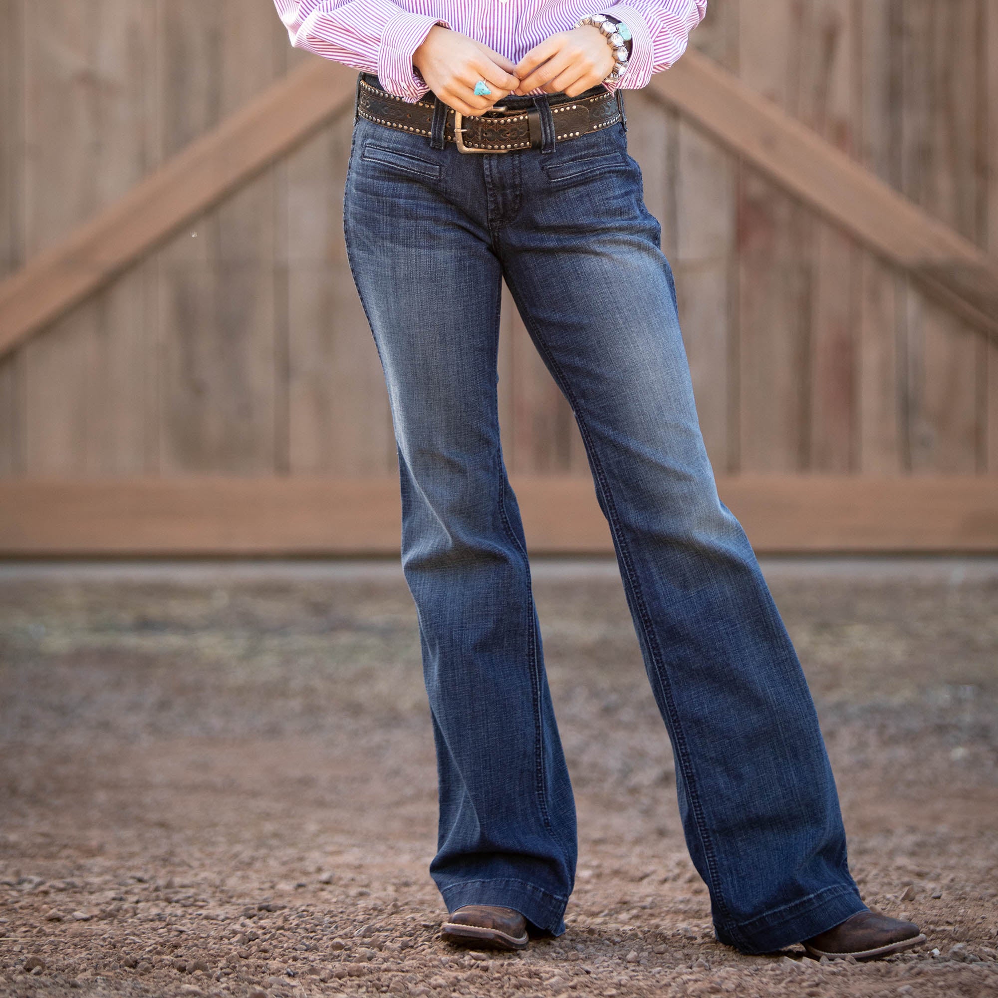 Rock  Roll Cowgirl Mid Rise Trouser Jean  Jacksons Western