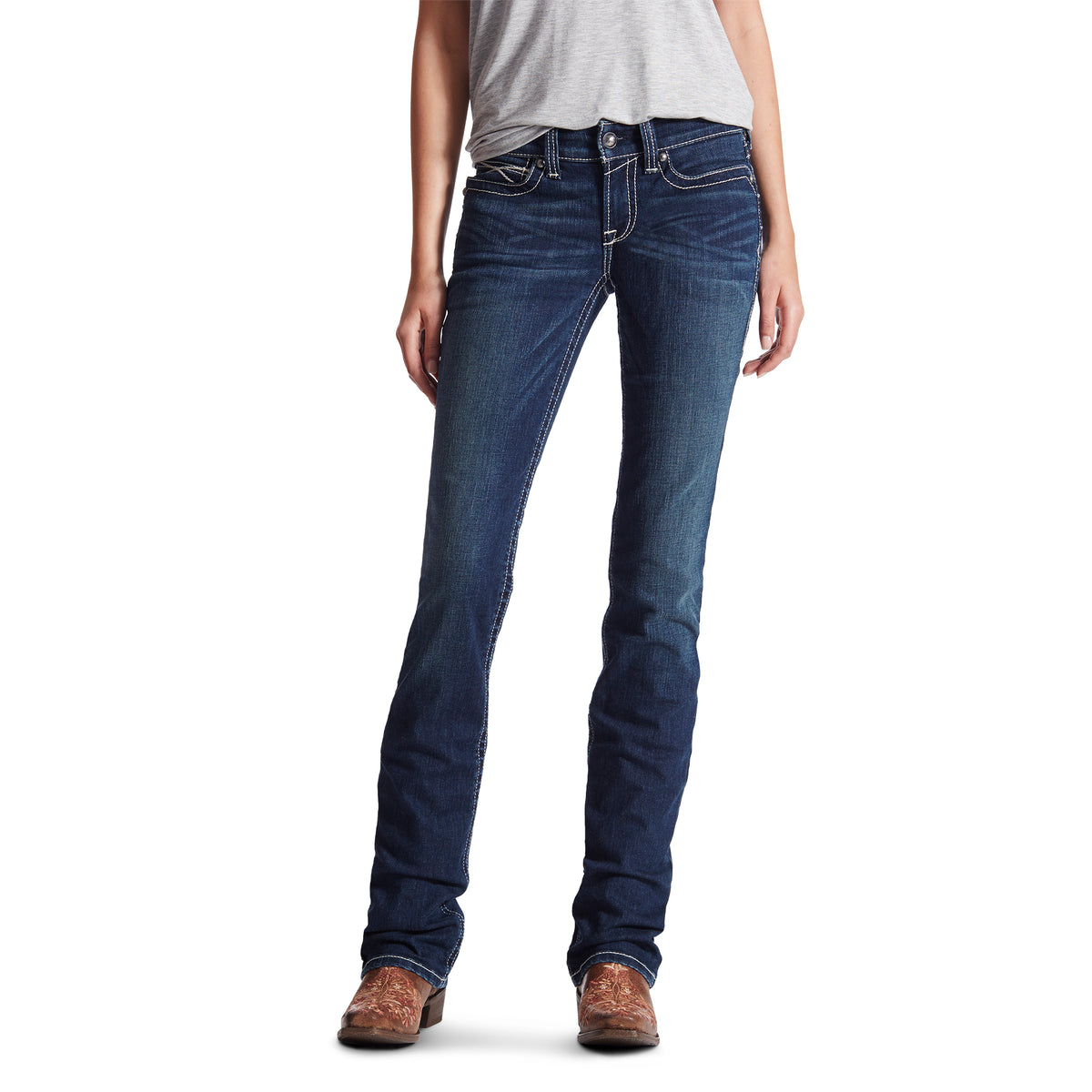 Ariat Womens REAL Straight Leg Jeans - Icon Ocean