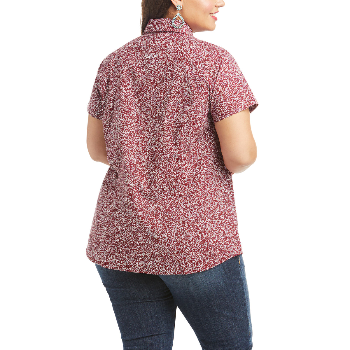 Ariat Womens Kirby Short Sleeve Shirt - Crimson Jack