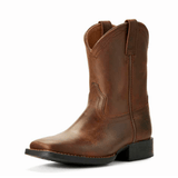 Ariat Kids Hertiage Roper Wide Square Toe - Distressed Brown