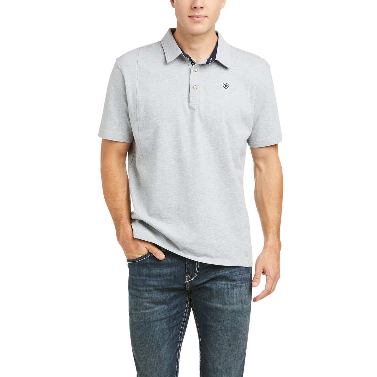 Ariat Mens Medal Polo - Heather Gray