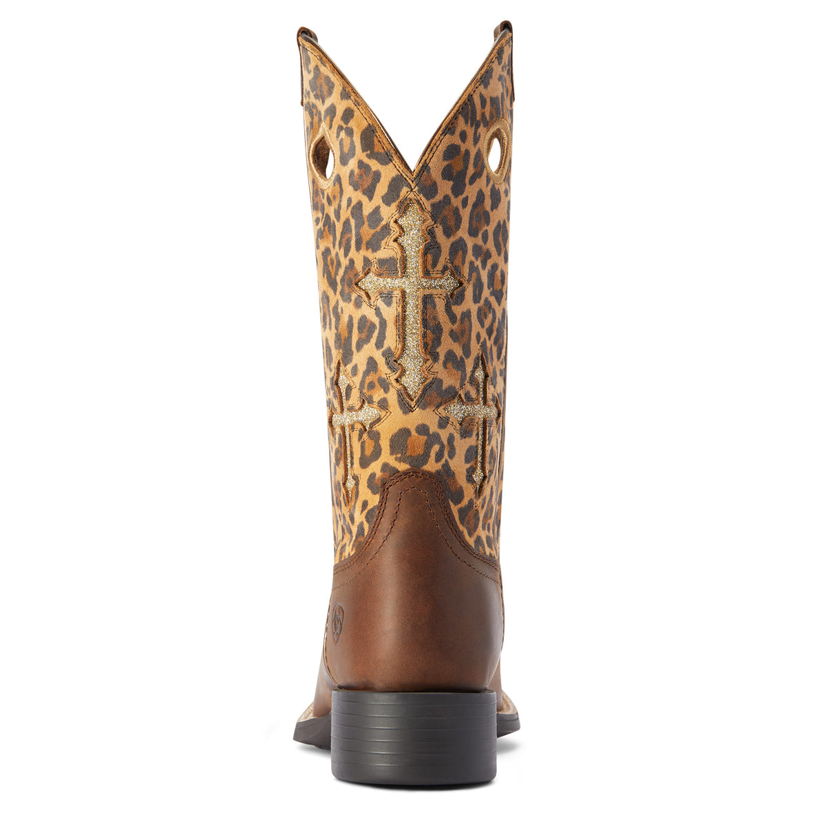 Ariat Womens Round Up Crossroads - Distressed Tan/Sparkle Leopard