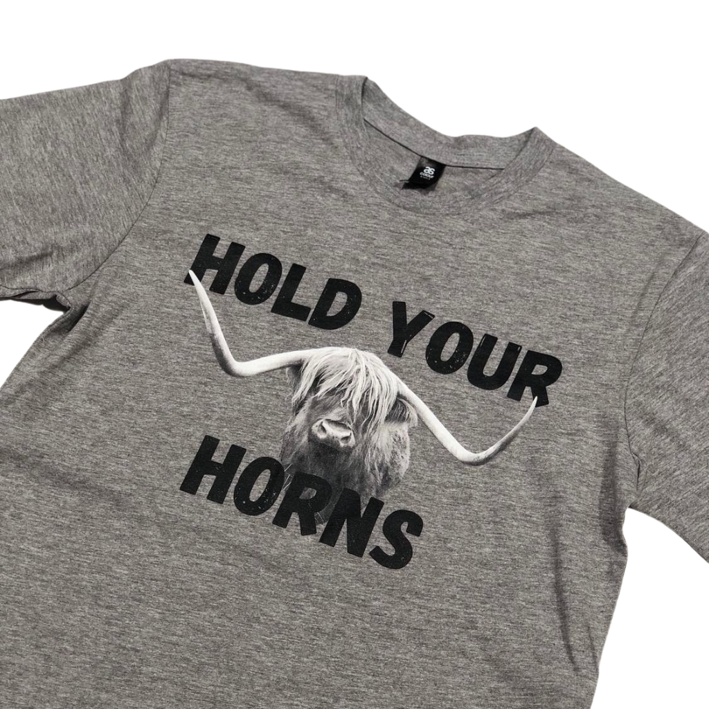 Hold Your Horns Tee - Grey