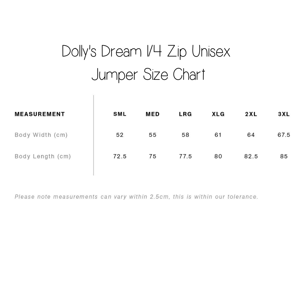 Dollys Dream Unisex Half Zip Crew Jumper - Navy