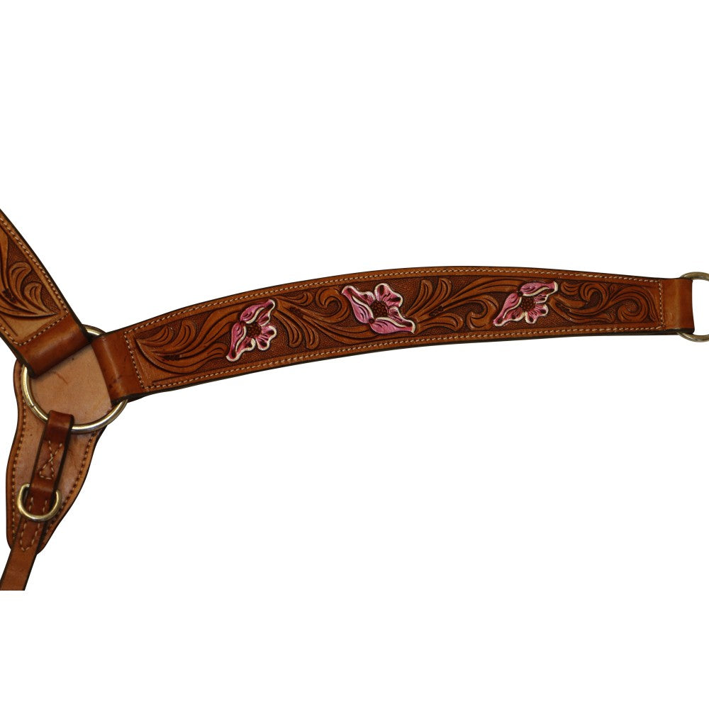 Fort Worth Floral Carved Breastcollar - Pink