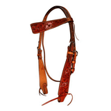 Fort Worth Pink Floral Carved Headstall