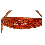 Fort Worth Pink Floral Carved Headstall