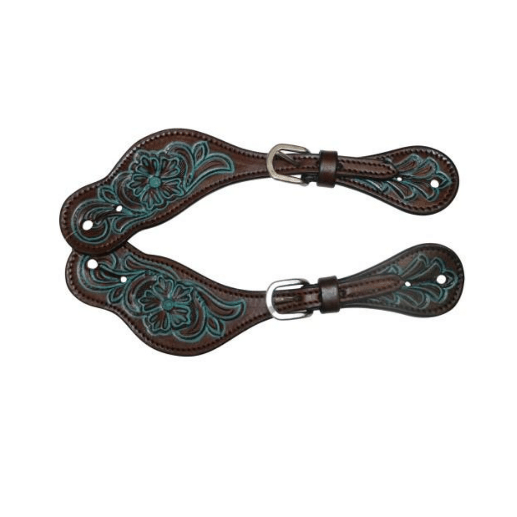 Fort Worth Turquoise Flower Spur straps