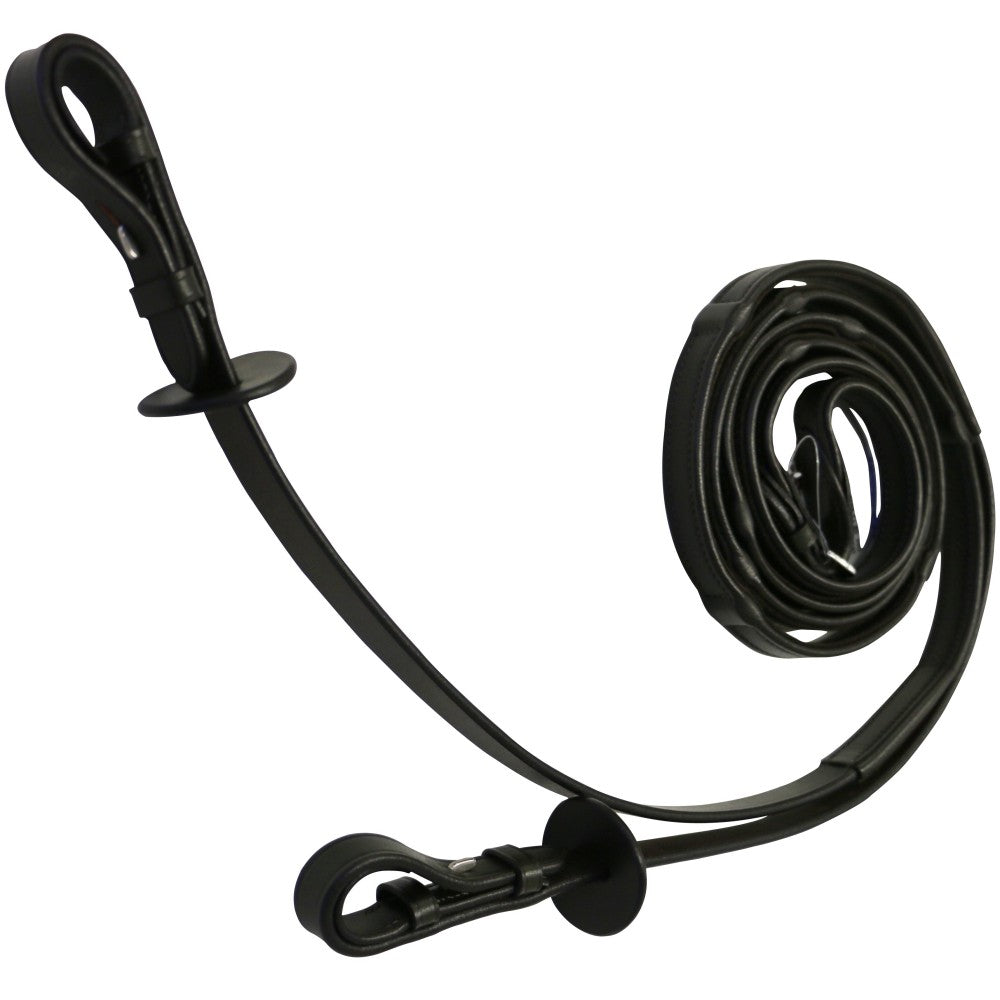 J and L Covered Leather Grip Stop Reins Nappa - Brown
