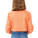 Just Country Girls Harper Workshirt - Coral Polkadots