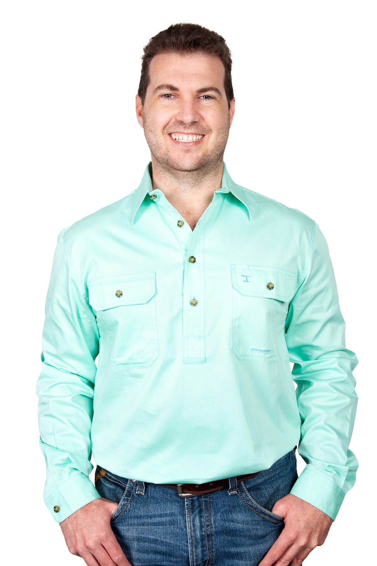 Just Country Mens Cameron Workshirt - Spearmint