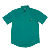 Just Country Mens Adam Short Sleeve Workshirt - Dark Green