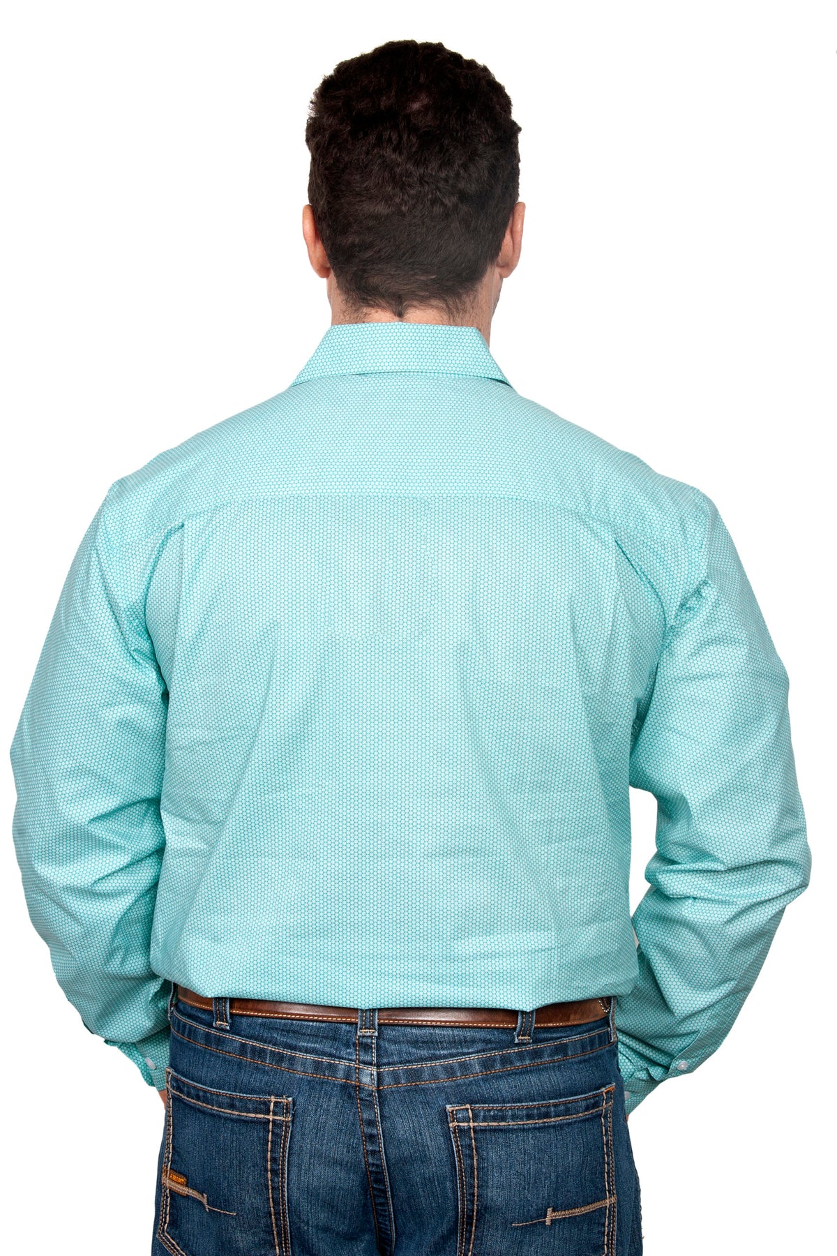 Just Country Austin Workshirt - Turquoise/White Dots